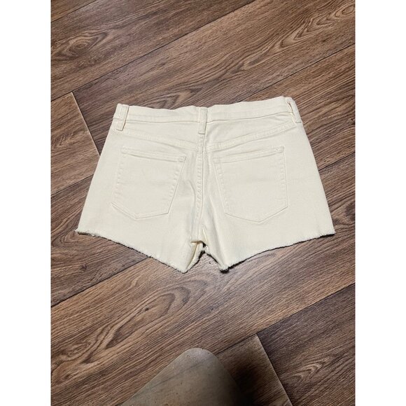 J Crew Shorts Womens Size 24 Cream Denim Cutoff Stretch - Picture 2 of 5